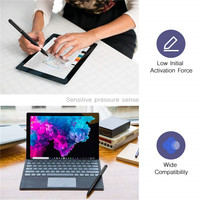 Stylet capacitif actif en métal de haute qualité pour la vente en gros, avec pointe remplaçable, détection d'angle d'inclinaison et rejet de la paume, compatible Microsoft Surface