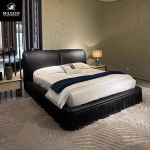 Dernières photos élégantes <span class=keywords><strong>de</strong></span> lits doubles italiens design pour villas, têtes <span class=keywords><strong>de</strong></span> <span class=keywords><strong>lit</strong></span> <span class=keywords><strong>en</strong></span> cuir à motifs géométriques et lits king-size - Product Image 1