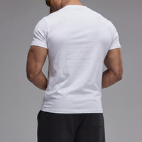 T-shirt vintage noir uni en maille pour hommes, personnalisable avec logo, séchage rapide, coupe ajustée, col rond, manches courtes, vente en gros, pour le sport