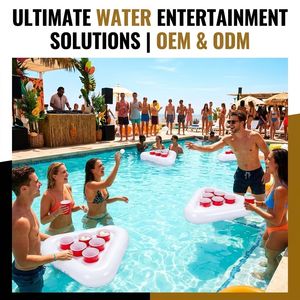 Ensemble de flotteurs gonflables Beer <span class=keywords><strong>Pong</strong></span>, jeu de <span class=keywords><strong>Pong</strong></span> aquatique <span class=keywords><strong>flottant</strong></span>, radeaux pour fête au bord de la piscine, supports de boissons, stations de refroidissement de boissons pour piscine - Product Image 5