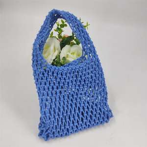 Cuerda de <span class=keywords><strong>hilo</strong></span> de superficie tejida hecha a mano pura al por mayor red de playa hueca bolsa inferior de cuero pequeña roja rejilla hueca tejida a mano de algodón - Product Image 4