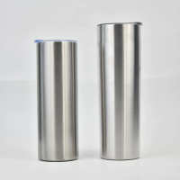Gobelets de 20 oz avec logo personnalisé, vierges de sublimation, gobelet en acier inoxydable à double paroi, tasse droite blanche de 20 oz avec couvercles et pailles