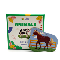 Jeu de puzzle éducatif en bois pour enfants, 24 pièces, animaux de la forêt et marins, cartes de puzzle cognitif, jeu de puzzle circulaire, jouets en papier pour enfants