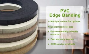 Bande de bord en PVC imperméable d'une épaisseur de 0.8 à 1.5mm, adaptée à une utilisation avec des armoires en bois, MDF et meubles en acrylique - Product Image 2