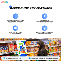 Pantalla de Papel Electrónico E Ink Spectra de 6 Colores de 13.3/31.5 Pulgadas para Publicidad en Ascensores de Centros Comerciales, Clasificación IP65, Antideslumbrante, Ahorro de Energía