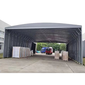Carpa Plegable Grande con Cubierta de PVC, Almacenamiento Móvil, Refugio para Eventos, Estructura Metálica Telescópica, para Exteriores - Product Image 2