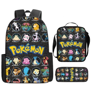 Sac à dos scolaire Pika trois pièces en tissu Oxford, motif dessin animé, nouvelle génération - Product Image 4
