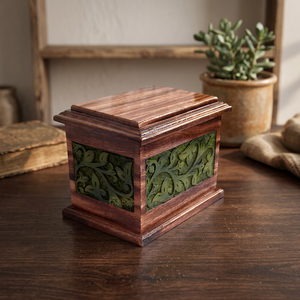 B.S. Urna Funeraria Internacional Estilo Americano para Adultos, Diseño de Huella de Pata, Capacidad de 200 Pulgadas Cúbicas, Garantía de 2 Años para Entierro - Product Image 1
