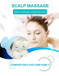 Cuero cabelludo operado por batería nuevo cuello cuerpo estéreo cabeza masajeador con almohada Shiatsu adaptador de calor recargable e inalámbrico - Product Image 2