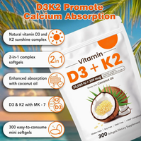 300 capsules molles de Vitamine D3 et K2 avec huile de coco, complément alimentaire naturel pour adultes, soutien immunitaire, complexe D&K 2-en-1