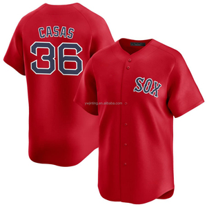 2025 camisas de béisbol de Jersey alternativo de <span class=keywords><strong>Boston</strong></span> para <span class=keywords><strong>hombre</strong></span>, uniformes bordados cosidos personalizados con logotipos rojos - Product Image 5