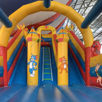 Castillo Inflable con Forma de Jirafa Thuy Linh, 5m X 10m, Material de PVC, Fácil de Instalar, Aplicación para Juegos, Parques de Diversiones, 12 Meses