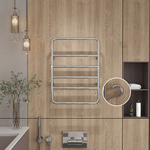 Radiateur de <span class=keywords><strong>serviette</strong></span> électrique à contrôle Wifi chromé, porte-serviettes de salle de bain, ensemble blanc, sèche-serviettes en acier - Product Image 2