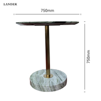 Lander Store Shangrila-Table basse moderne en marbre vert pierre ronde avec métal pour la maison salon OEM/ODM