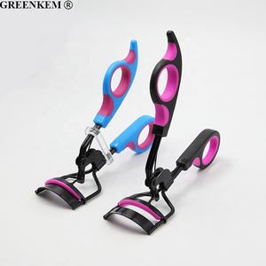 ที่ดัดขนตาแบบพกพาทำจากเหล็กคาร์บอนแบบสองสีด้ามด้ามด้ามซิลิโคนมีหลายสีให้เลือก - Product Image 2