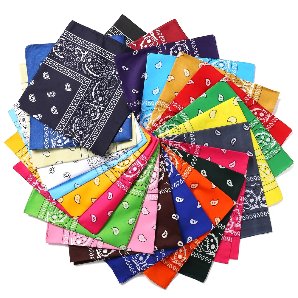 Fashion Head Scarf Outdoor Riding Multifunctional Turban Cashew Flower Print Square Bandana