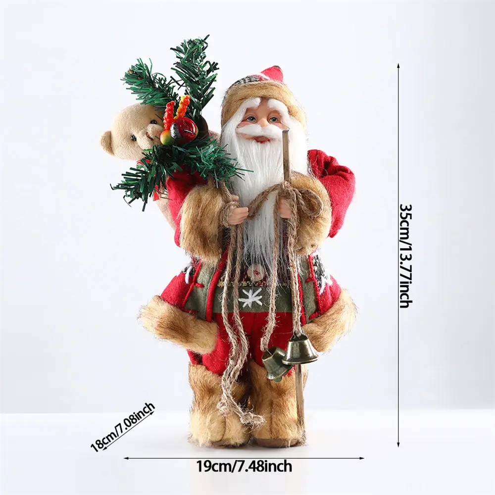2023 оптовая продажа рождественских украшений Санта-Клаус украшения 35 см плюшевые игрушки для рождественских подарков Рождественская елка орнамент