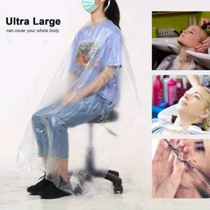 Capa de Peluquería Desechable de Plástico, Envoltura de Cuello para Tratamiento Capilar Especial de Salón, Herramienta para Tinte y Permanente, Chal Desechable para Barberos - Product Image 4