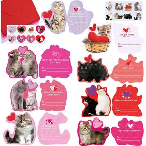 Cartes de la Saint-Valentin <span class=keywords><strong>à</strong></span> <span class=keywords><strong>gratter</strong></span> et <span class=keywords><strong>à</strong></span> sentir, parfum fraise, cartes de la Saint-Valentin pour chats et animaux de compagnie, cartes d'<span class=keywords><strong>amour</strong></span> avec enveloppes et autocollants en forme de cœur - Product Image 1