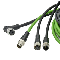 Câble de connecteur Phoenix M12 mâle vers femelle avec fil, personnalisable, étanche, connecteur à vis jack 3 4 5 8 12 17 broches, connecteur femelle P2