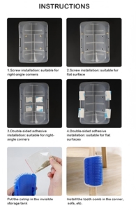 Cepillo de masaje y aseo para gatos, extraíble, para eliminación de pelo y auto-estimulación, herramienta de aseo para mascotas - Product Image 2