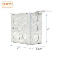 Boîte électrique métallique carrée de 4 pouces 52171W-FS avec support CV