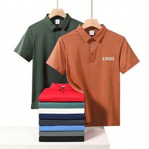 Grade High Quality Men Polo <b>T</b> Shirts Casual Solid Print Short Sleeve With Custom Logo Unisex Plus Size - Product Image 3