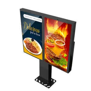 2x55 pollici schermo LCD esterno da pavimento pubblicità totem digitale outdoor drive thru schede menu digitali