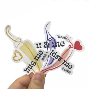 مخصص جميل طباعة الكرتون قبلة قطع التسمية ملصقا لطيف ملصقات ورقة للأطفال - Product Image 3