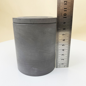 Portavelas de hormigón vacío mate redondo <span class=keywords><strong>gris</strong></span> <span class=keywords><strong>oscuro</strong></span> de cemento ecológico más popular con tapa - Product Image 5
