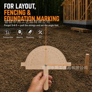 Outil de mesure d'angle en bois, rapporteur de précision à 180 degrés pour la construction et l'artisanat - Product Image 2
