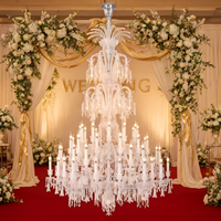 Luminaire suspendu LED en cristal élégant et luxueux personnalisé pour mariage, fête, hôtel, banquet, maison, restaurant, salle d'événements, décoration