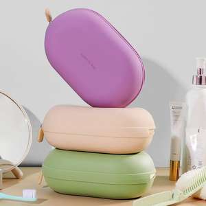 Elegante Bolsa <span class=keywords><strong>de</strong></span> Maquillaje <span class=keywords><strong>de</strong></span> Silicona Morada, Organizador <span class=keywords><strong>de</strong></span> Artículos <span class=keywords><strong>de</strong></span> Tocador Impermeable con Cremallera para Almacenamiento <span class=keywords><strong>de</strong></span> Artículos <span class=keywords><strong>de</strong></span> Belleza <span class=keywords><strong>de</strong></span> Lujo para Mujer - Product Image 5