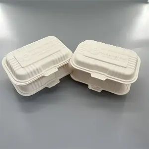 Lunch Bento Compartment Meal PP Cornstarch Hotdog Takeaway Disposable Takeout Container Biodegradable Corn Starch Food Box