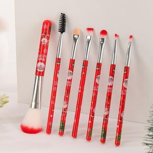 Ensemble de 7 pinceaux de <span class=keywords><strong>maquillage</strong></span> de Noël limité, avec pinceaux pour fond de teint, poudre, blush, anticernes et fards à paupières - Product Image 3