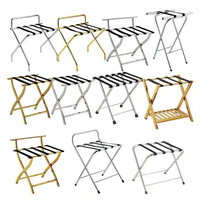 Porte-bagages pliable en acier inoxydable, support de bagages pour hôtel, support de rangement