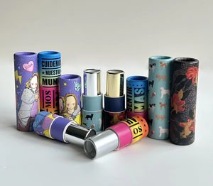 Envase de Cartón Kraft Reciclado Biodegradable y Ecológico para Bálsamo Labial, Colores Blanco/Negro/Marrón, 0.3 oz, Desodorante en Barra - Product Image 1