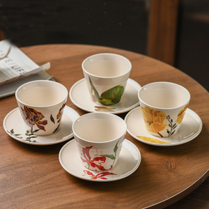 Recién llegado, juego de platillo de taza de porcelana de cerámica Beige especial decorativo con diseño de amapola de maíz de lirio de <span class=keywords><strong>Gloria</strong></span> Floral único para artículo de regalo - Product Image 6