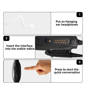 Auricular con Tubo Acústico Transparente, Auricular PTT para Walkie Talkie, Auricular de Seguridad para Radio Bidireccional para GP338 GP328 GP340 HT1250 - Product Image 4