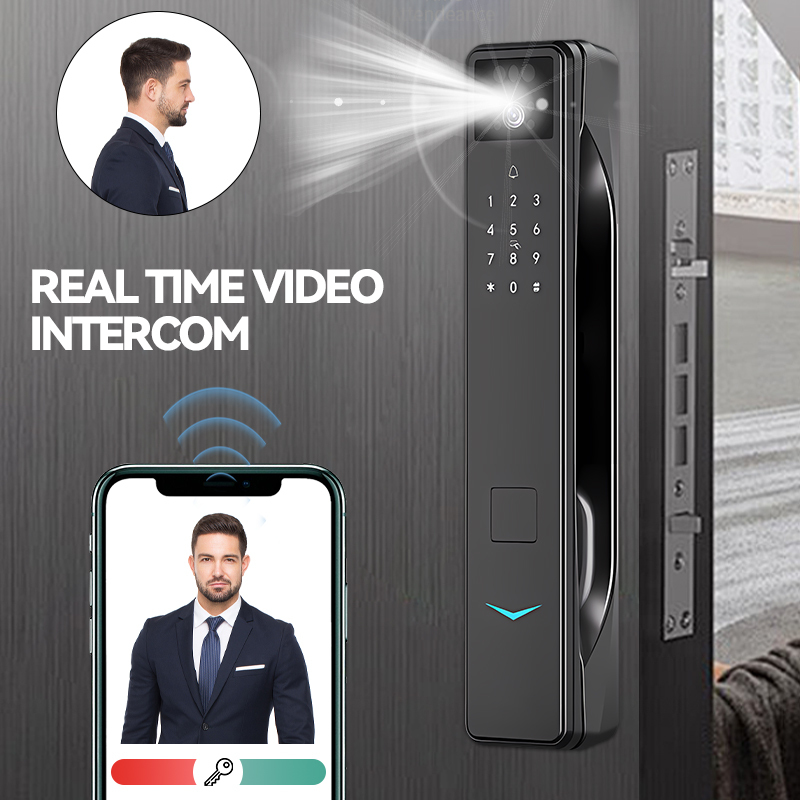 2025 Smart Door Lock ISEE HOME Wifi Fingerprint Pulm Cerradura Inteligente Digital Safe Smart Locks With 3D Face Camera · image 6