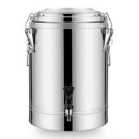 Contenedor de alimentos de barril aislado de doble pared de alta capacidad Cubo termo de acero inoxidable SUS 304 grueso con grifo