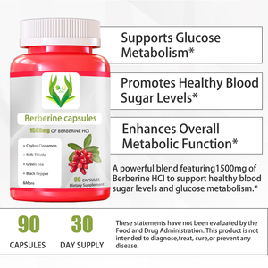 Complejo Premium de Berberina, Cápsulas de Berberina con Canela y Cardo Mariano, Apoyo para el Azúcar en la Sangre, Salud Metabólica, Cápsulas de Apoyo a la Glucosa - Product Image 4