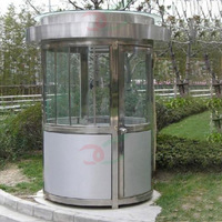 Cabane de garde ronde Portable kiosque de sécurité en acier inoxydable maison de garde préfabriquée guérite mobile billetterie prix de gros