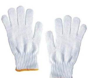Low Price OMET 450g-600g/Doz 7 oz Durable Anti-Slip Breathable White CVC Safety Cuff Anti-Cut <b>Silicone</b>-Free Powder-Free <b>Gloves</b> - Product Image 3