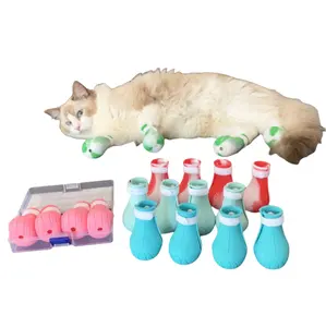 Silicone Cat Foot Covers Grooming Supplies Bathing Anti-Scratch Shoes Cats Adjustable Boots Bath Washing Claw Paw Protector
