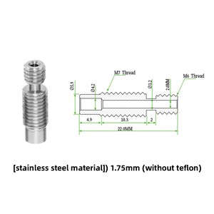 Accessoires pour imprimante 3D <span class=keywords><strong>E3DV6</strong></span>, tuyau en acier inoxydable avec tube en PTFE, alimentation à distance, consommables 1.75/3MM - Product Image 5