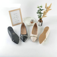 Casual Femmes Slip-On Singles Chaussures Semelle Souple Fond Plat Pointu Peu Profonde PU Léger Traitement Personnalisé Automne Été