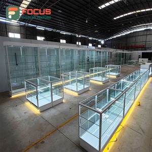 Premium Smoke Shop Display Cabinet Wood Glass Counter LED <b>Lighting</b> Tobacco Display Cabinet - Product Image 5