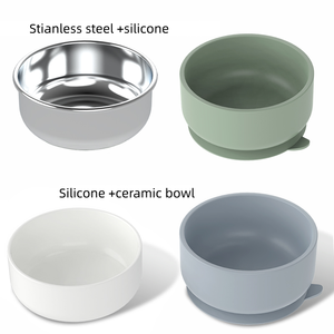 Nuevo comedor <span class=keywords><strong>de</strong></span> cerámica para niños Nuevo diseño Shinny Glory High End Kids Food Dinner Cuenco formal Cuenco <span class=keywords><strong>de</strong></span> porcelana para bebés con succión <span class=keywords><strong>de</strong></span> silicona - Product Image 2