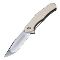 Couteau pliant de survie Hongrui de haute qualité en acier D2, couteau de camping pliant de poche avec manche en G10